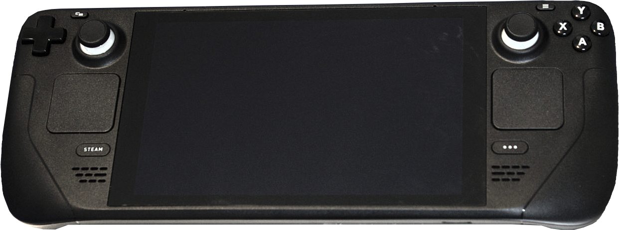 Steam Deck handheld gaming computer, front view